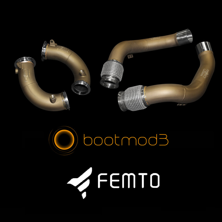 Project Gamma | BMW M5 | M8 Primary + Secondary Downpipes and Bootmod 3 | FEMTO Package Project Gamma | BMW M5 | M8 Primary + Secondary Downpipes and Bootmod 3 | FEMTO Package
