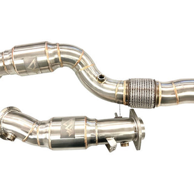 MAD BMW M2C M3 M4 S58 Resonated Downpipes W/ Flex Section