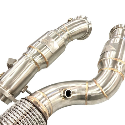 MAD BMW M2C M3 M4 S58 Resonated Downpipes W/ Flex Section