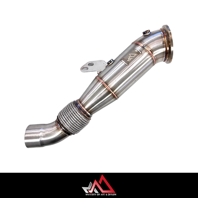 MAD B58 4.5" Catted Downpipe W/ Bracket BMW F, G Chassis & Supra