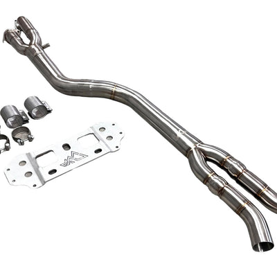 MAD BMW G87 M2 S58 Non-Resonated Single Midpipe (Brace Included)