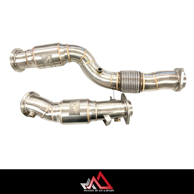 MAD BMW M2C M3 M4 S58 Resonated Downpipes W/ Flex Section
